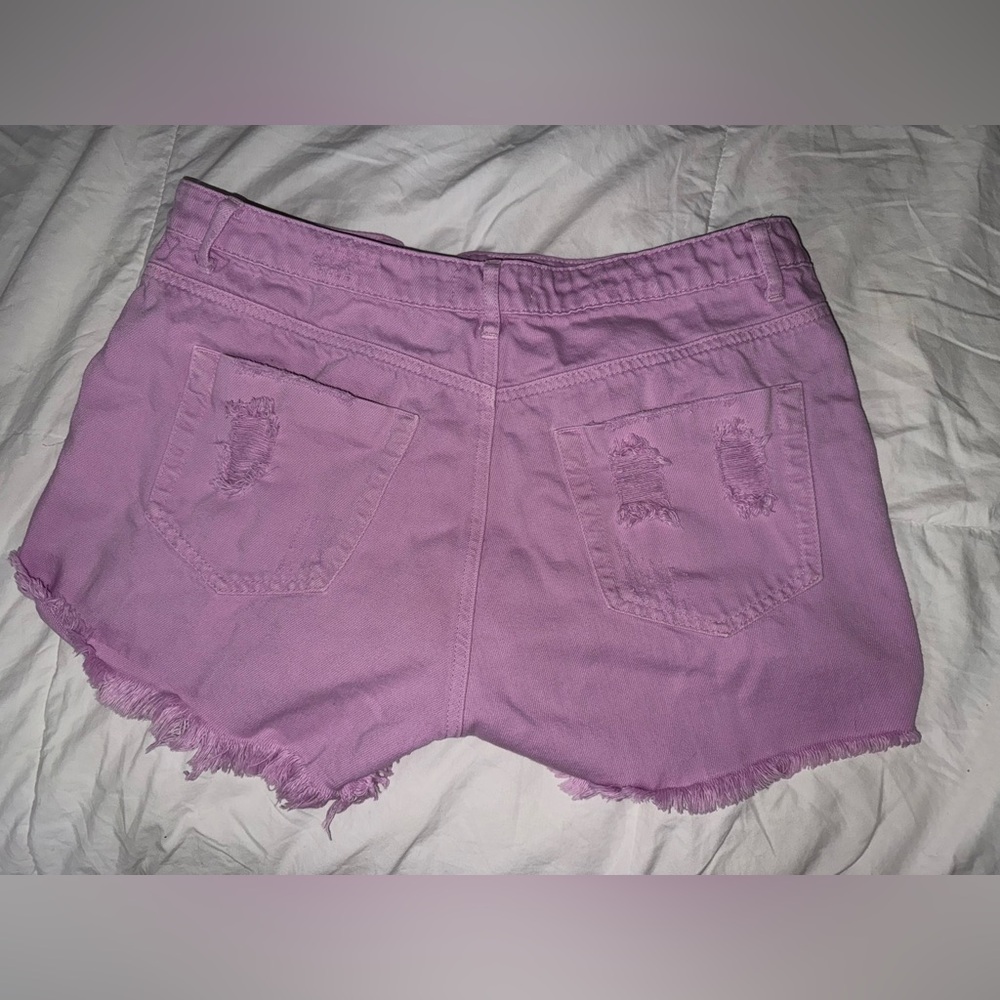 Forever 21 light magenta denim shorts
